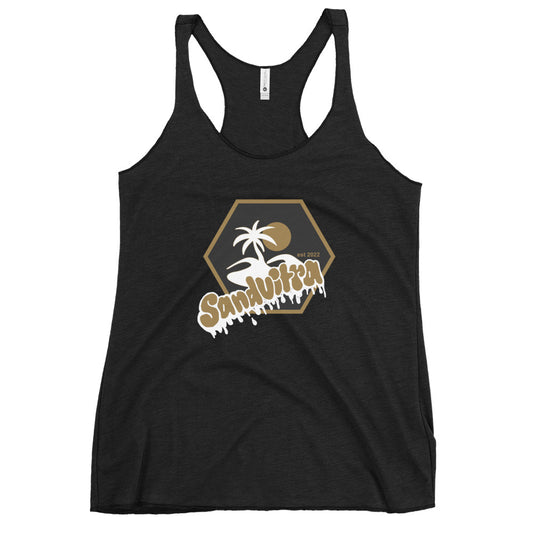 Sandvitra Gold Graffiti Women's Racerback Tank
