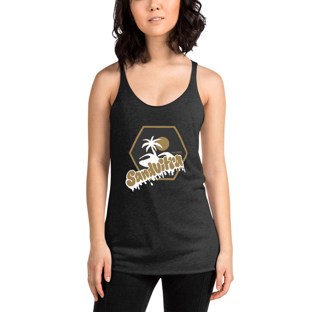Sandvitra Gold Graffiti Women's Racerback Tank